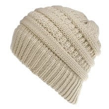 Mixed Color Knitted Wool Hat Ladies Ponytail Hat