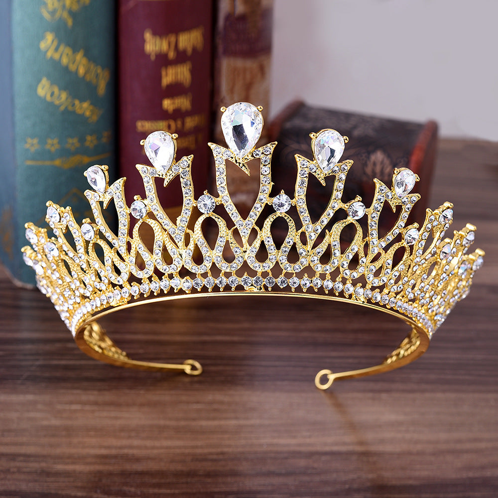 Princess Rhinestone Bridal Headdress – Korean Multicolor Wedding Crown
