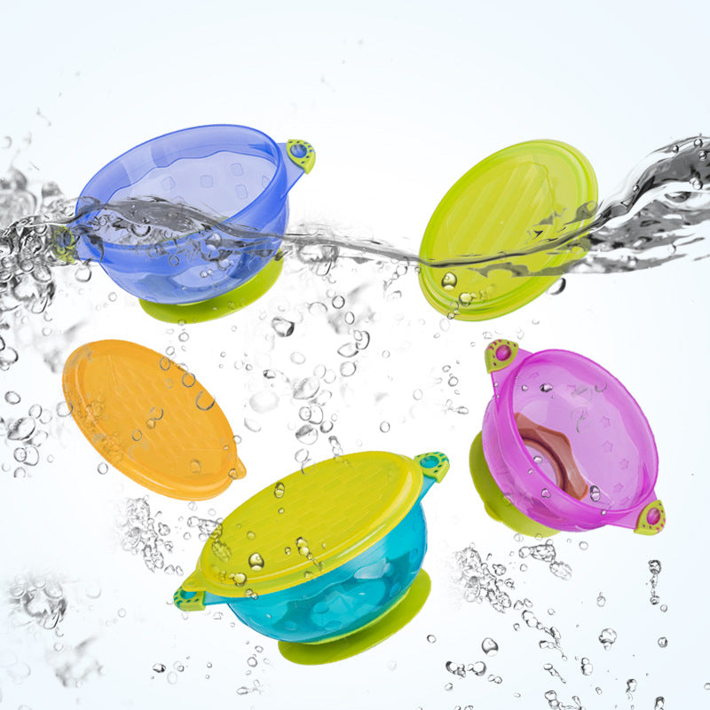 Children's Tableware Food Supplement Bowl Set With Three Colorful Suction Cups