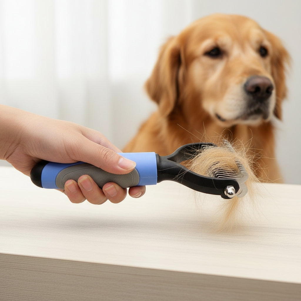 Pet Grooming Comb - Double-Sided Dematting Tool for Long-Haired Dogs