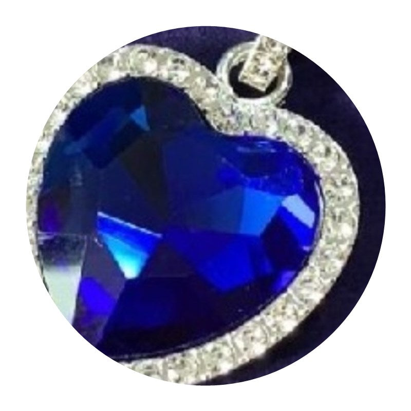 Titanic Heart of the Ocean Necklace - Blue Heart Pendant Jewelry for Women