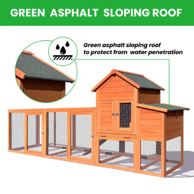 Large Wooden Chicken Coop, Outdoor Chicken Coop With Nest Box, Barbed Wire Poultry Cage