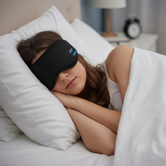 Bluetooth-enabled sleep-aid eye mask.