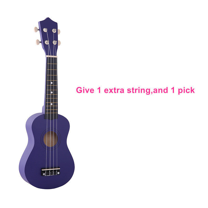 A wooden guitar for children.
