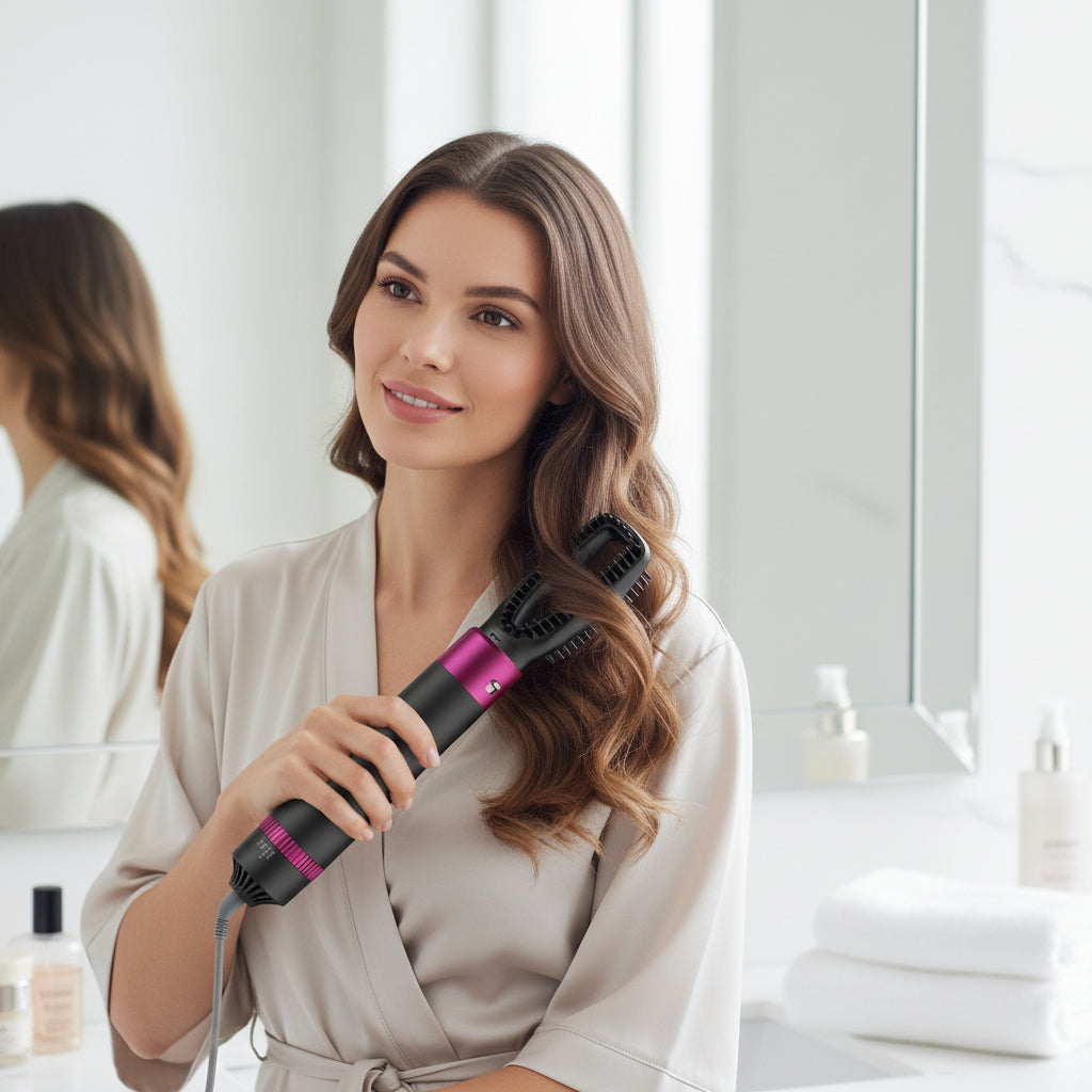 Introducing our Professional 5-in-1 Hair Dryer and Straightening Brush.