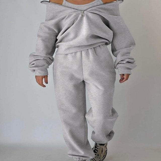 Sportswear Long Sleeve Sweatshirt And Trousers For Spring Fall Women's Clothing