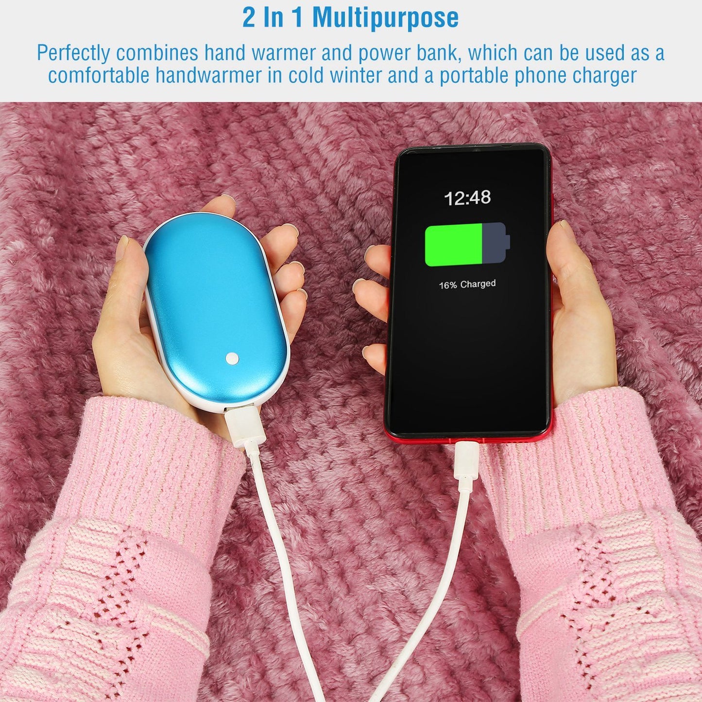 Rechargeable Pocket Warmer Double-Sided Heating Handwarmer