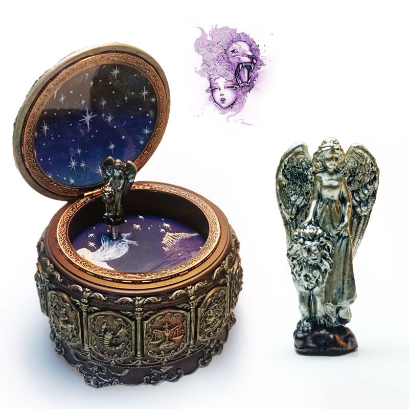 Twelve Constellation Resin Music Box – Zodiac-Themed Decorative Gift