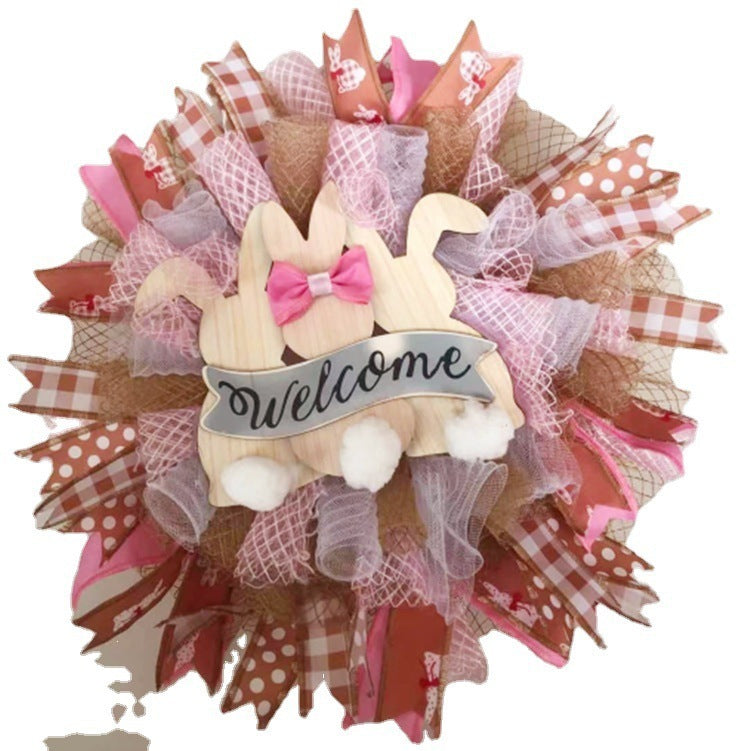 Easter Egg Wreath Decorative Rabbit Wreath