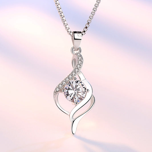Romantic Love Necklace - 925 Sterling Silver Heart Pendant for Women