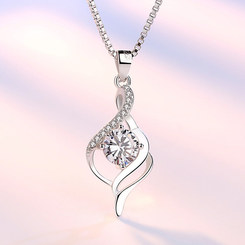 Romantic Love Necklace - 925 Sterling Silver Heart Pendant for Women