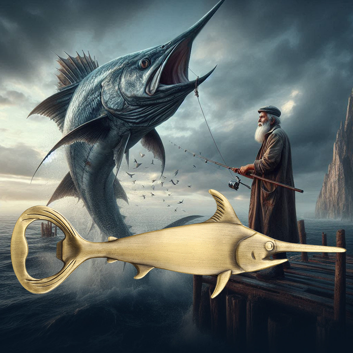 Swordfish Handle Metal Beer Bottle Openers