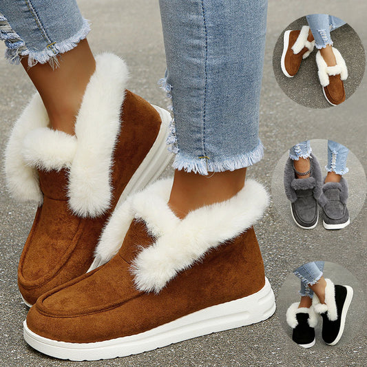 Plush Fur Ankle Boots for Warm Winter Wear