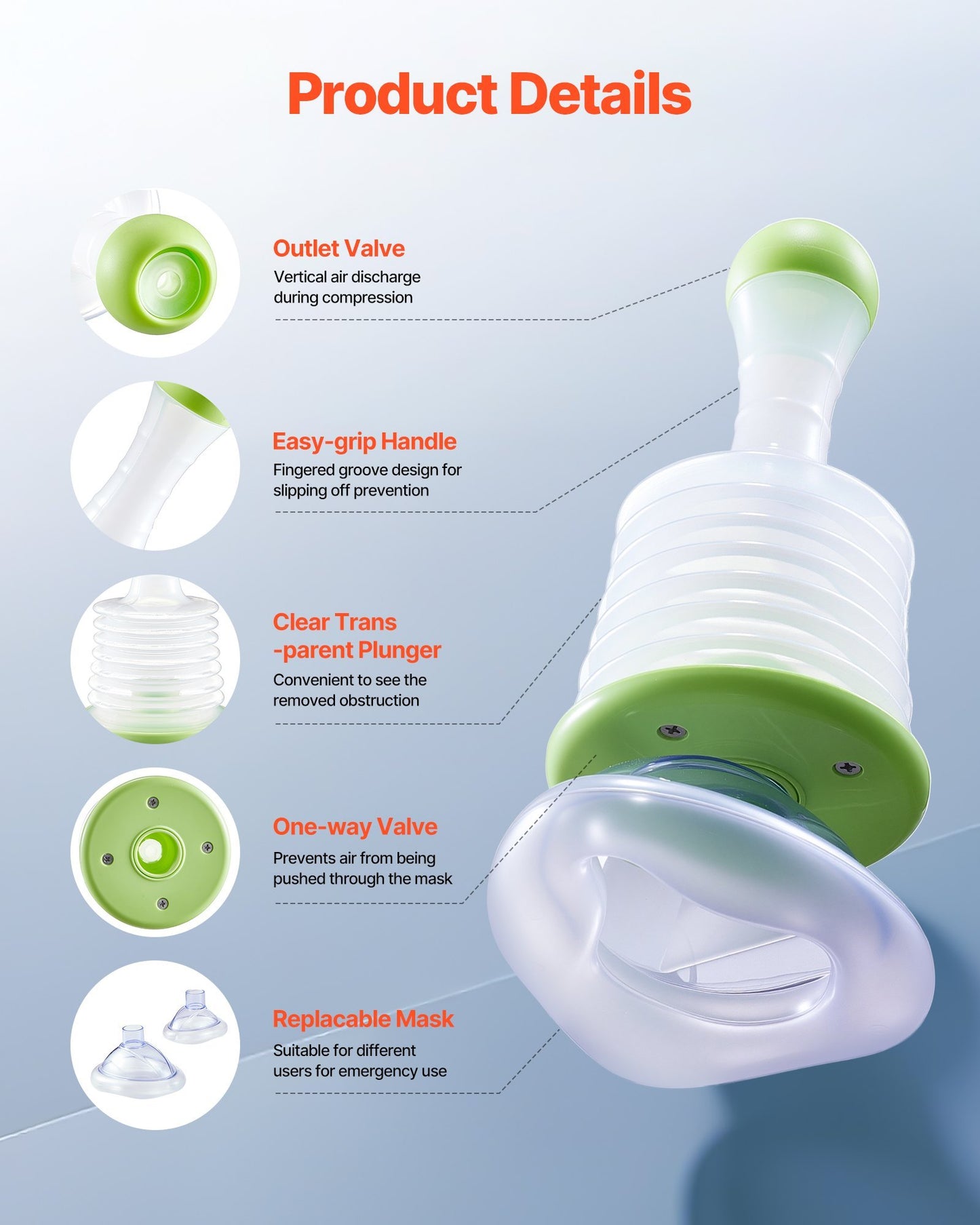 “Family Choking Rescue Device – Portable Airway Clear Suction Kit with 3 Masks, Safe & Easy Anti-Choking Aid for All Ages”