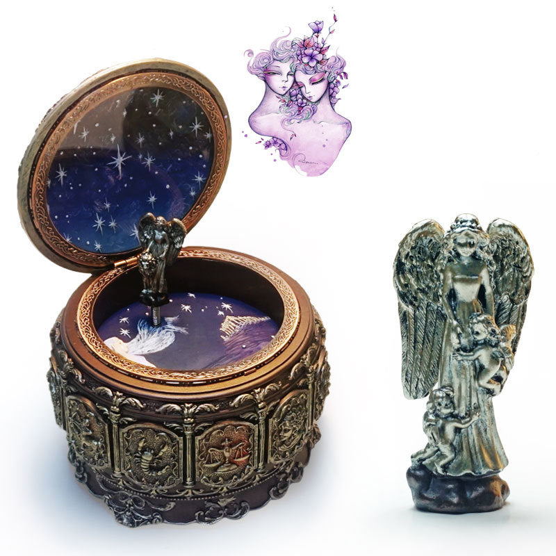 Twelve Constellation Resin Music Box – Zodiac-Themed Decorative Gift
