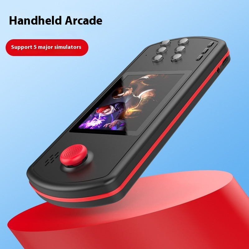 Portable 16-bit Gaming Console with Horizontal Display and High-Performance 3D Joystick.
