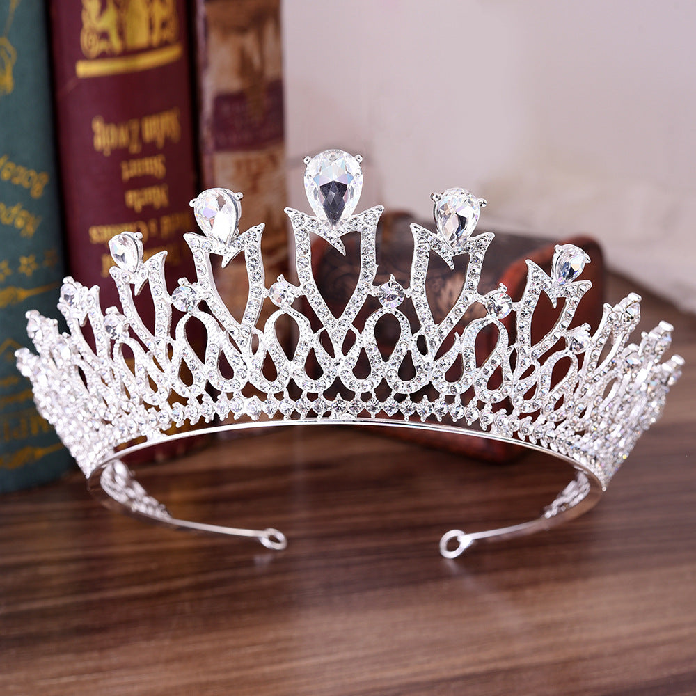 Princess Rhinestone Bridal Headdress – Korean Multicolor Wedding Crown
