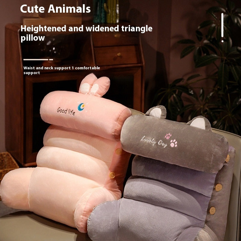 Plush Bedside Backrest Pillow – Soft Upholstered Support for Couch or Bed