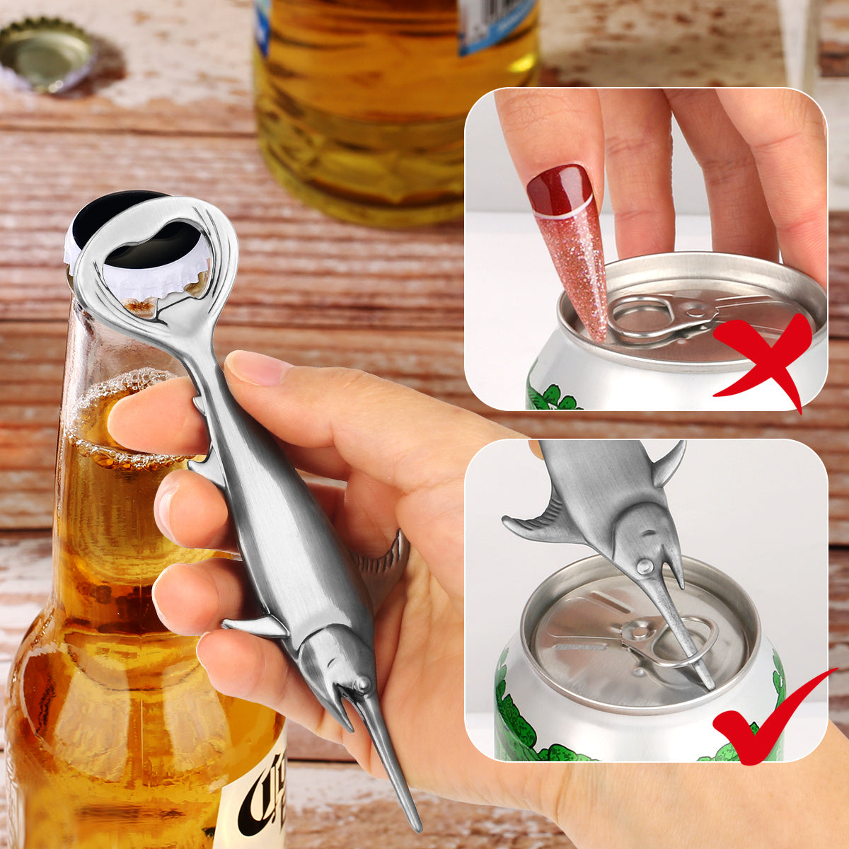 Swordfish Handle Metal Beer Bottle Openers