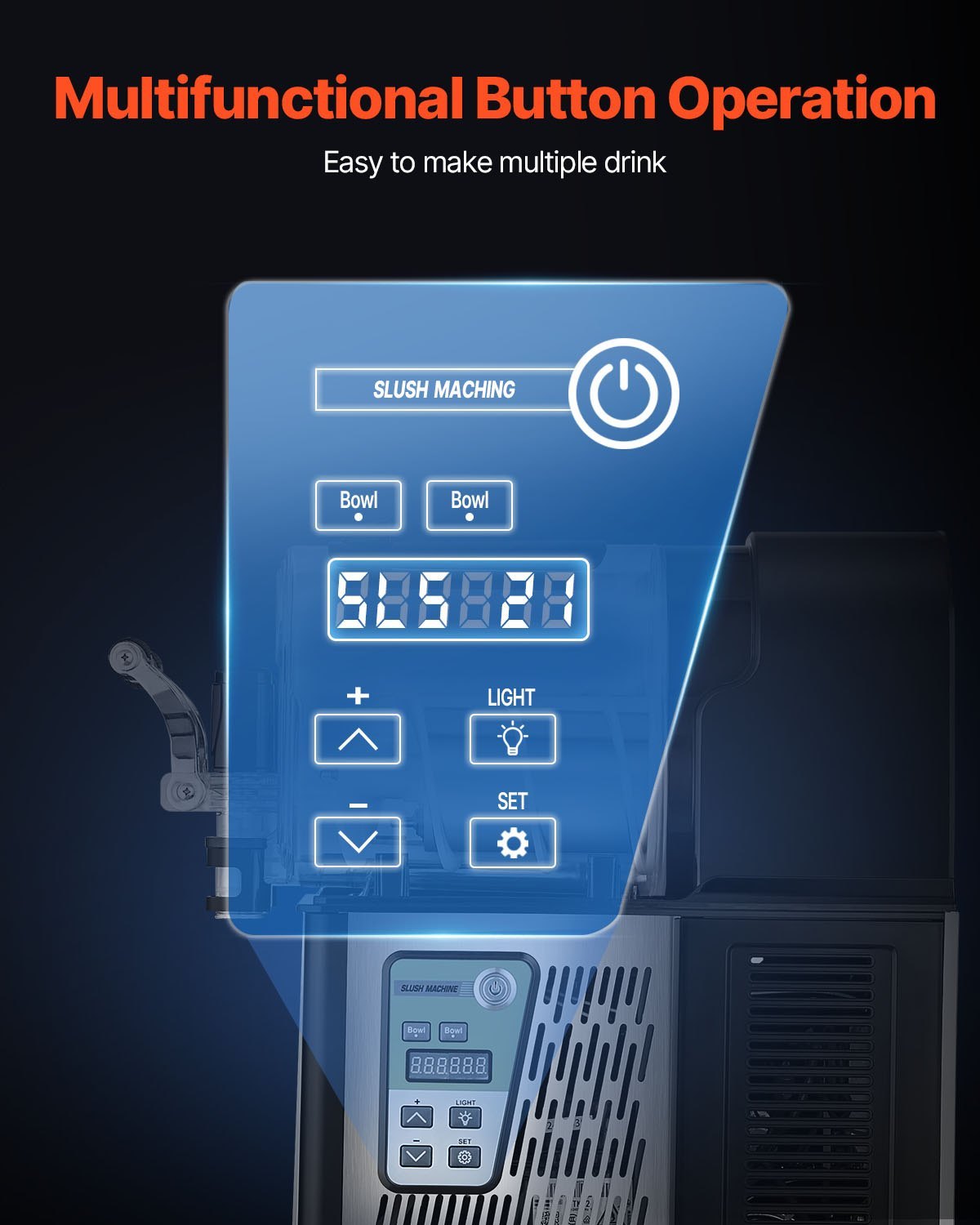 Slush Beverage Dispenser with Temperature Retention.