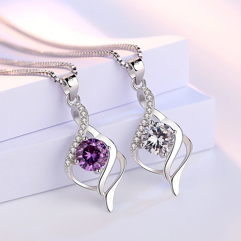 Romantic Love Necklace - 925 Sterling Silver Heart Pendant for Women