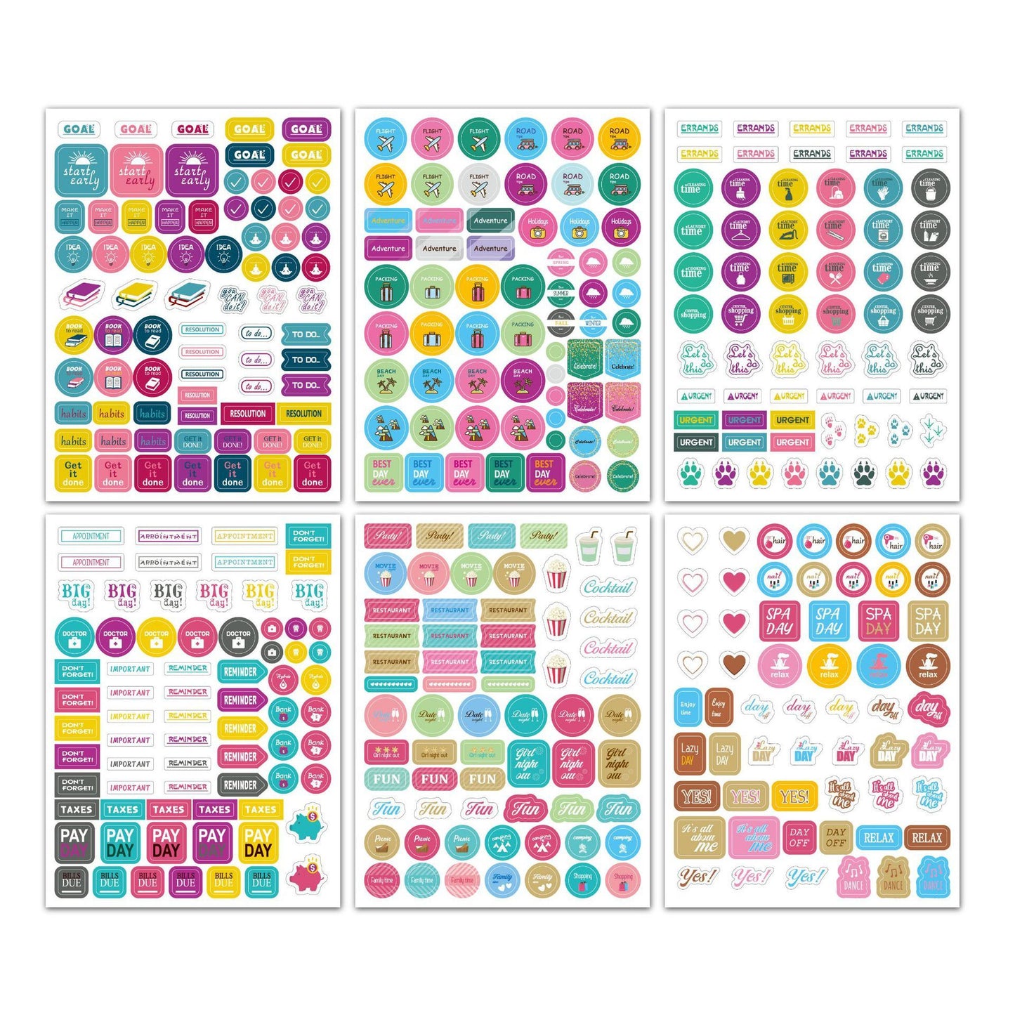 Planner Stickers Set Seasonal Monthly  Pack 24 Sheets