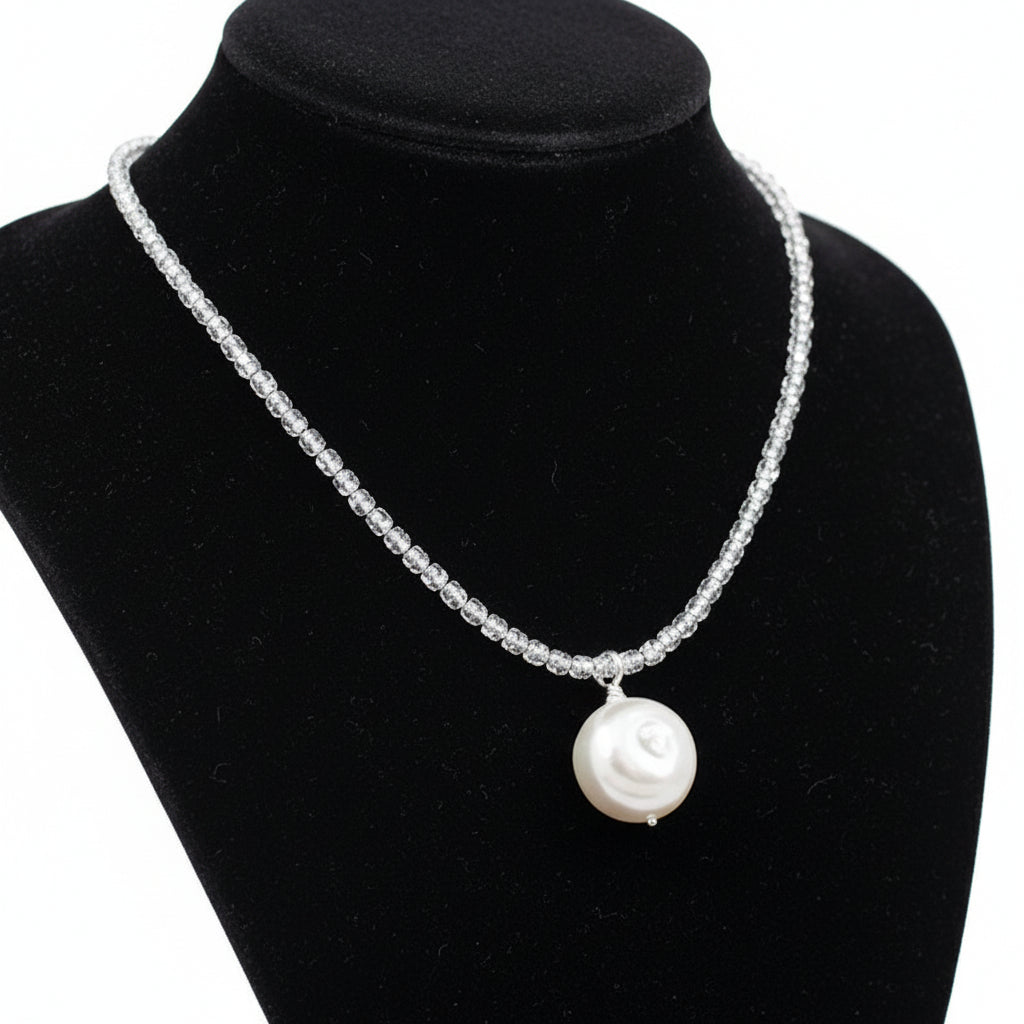 Sterling Silver Baroque Pearl Necklace - Natural Freshwater Pearl Jewelry for Women