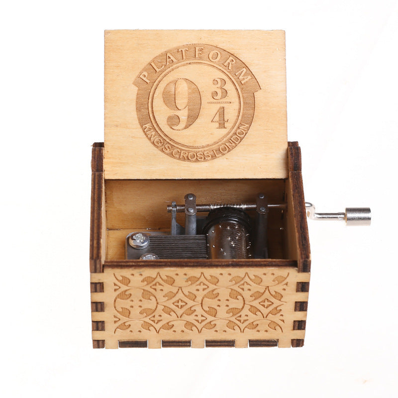 Star Wars Wooden Music Box Classically Carved Hand-cranked Wooden Music Box