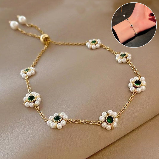 Pearl Flower Bracelet – Elegant All-Match Adjustable Chain for Women"