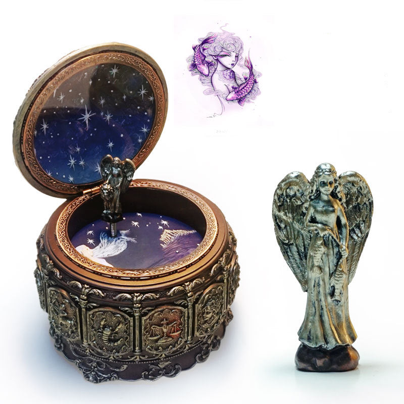 Twelve Constellation Resin Music Box – Zodiac-Themed Decorative Gift