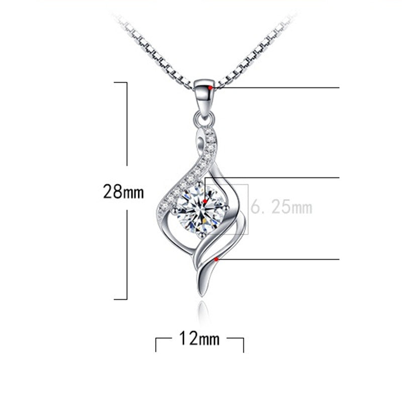Romantic Love Necklace - 925 Sterling Silver Heart Pendant for Women