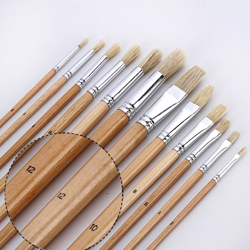 Paint Brush Set,38 Pcs/Set Paint Brushes with Canvas Bag Case Long Wooden Handle Art Supplies for Oil Acrylic Watercolor Painting