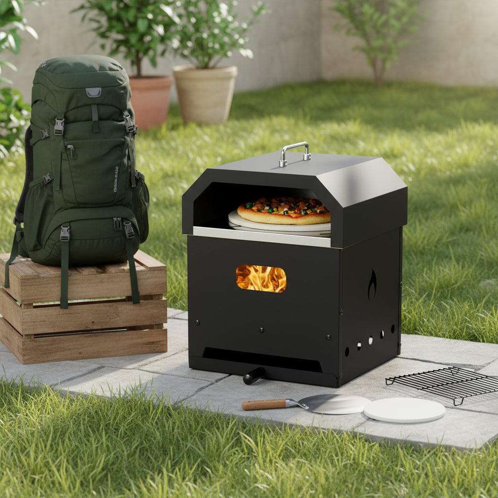 Pizza Oven with Handle, Cast Iron Charcoal Oven.