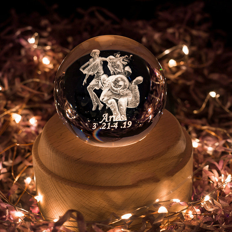 Constellation crystal ball music box