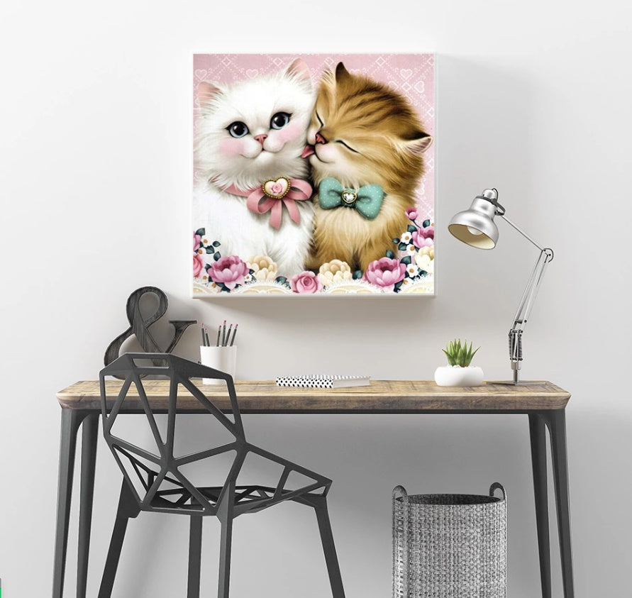 Cute Kittens  Living Room Small  Hand Cross Stitch