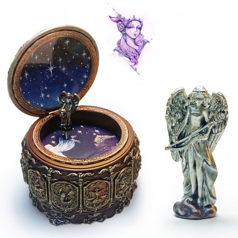 Twelve Constellation Resin Music Box – Zodiac-Themed Decorative Gift