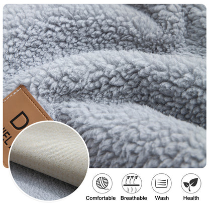 Modern Wool-Feel Sofa Blanket – Plush, Anti-Slip Couch Cover