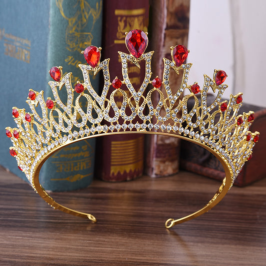 Princess Rhinestone Bridal Headdress – Korean Multicolor Wedding Crown
