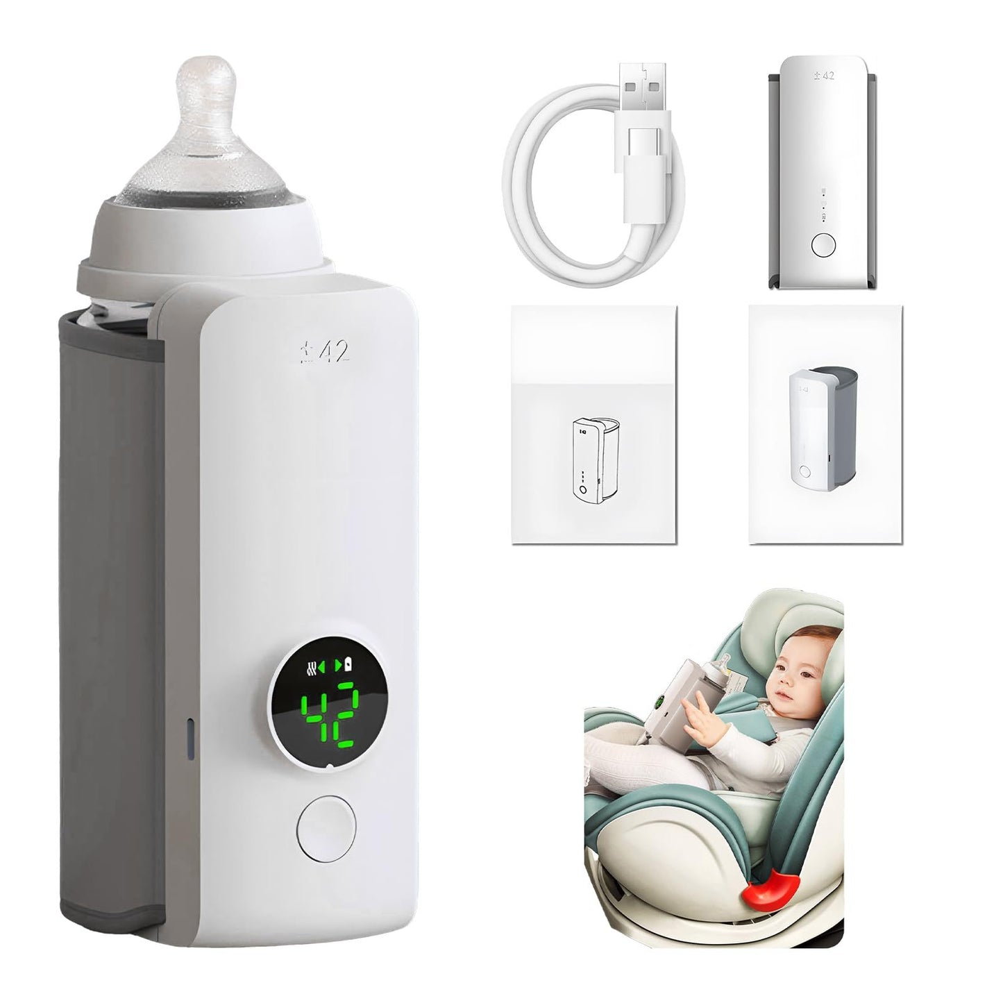 Baby Bottle Warmer USB Charging And Heating Bag Portable Constant Temperature