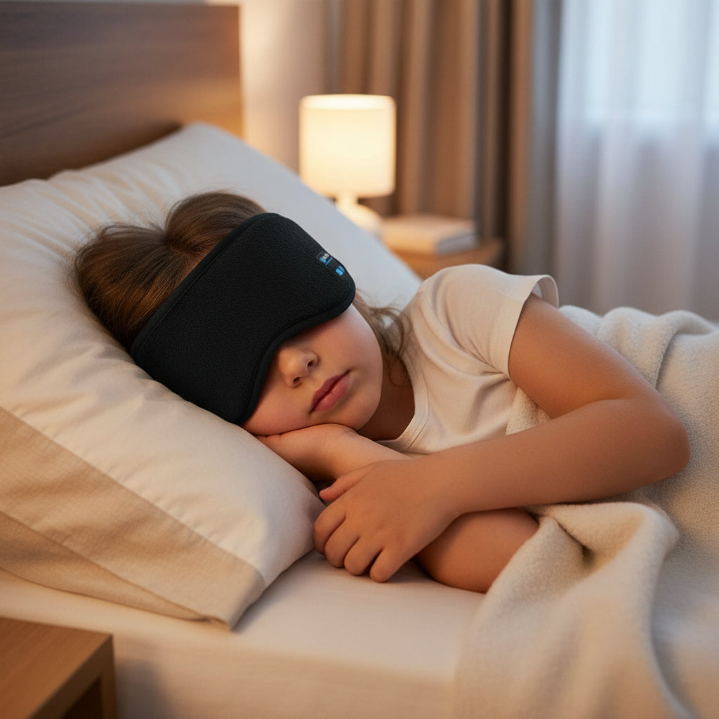 Bluetooth-enabled sleep-aid eye mask.