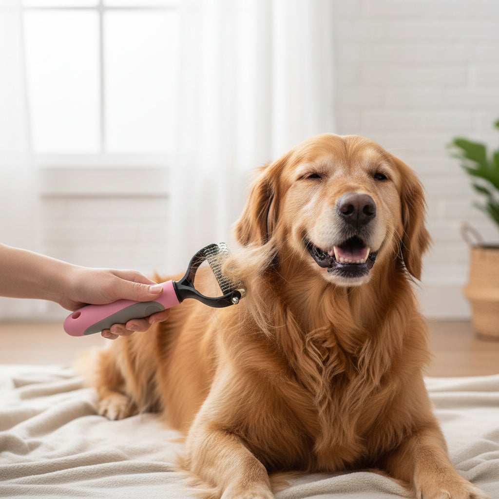 Pet Grooming Comb - Double-Sided Dematting Tool for Long-Haired Dogs