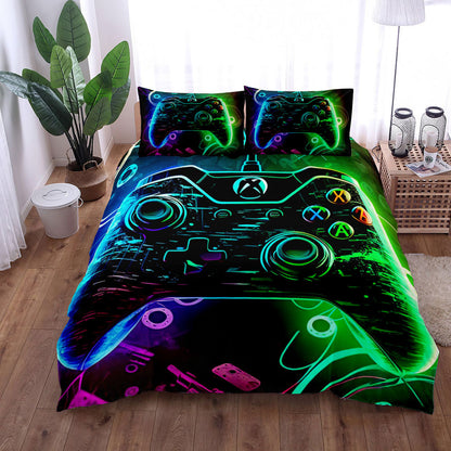 Gamepad Bed Printed Three-piece Set Bed Sheet Coverlet Pillow Case