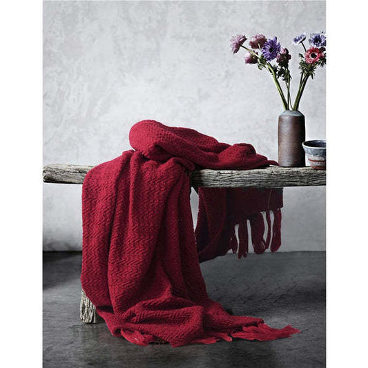 Warm & Cozy Knitted Throw Blanket – Soft Decorative Red Blanket