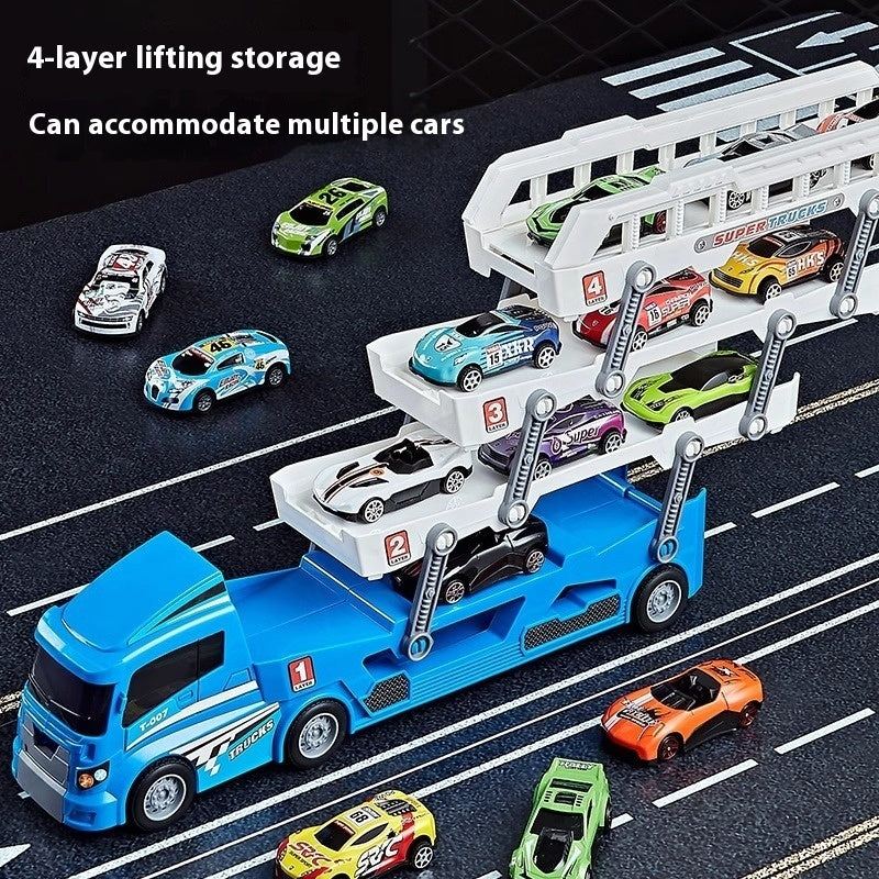 Die-Cast Construction Vehicle Playset with Storage Truck.