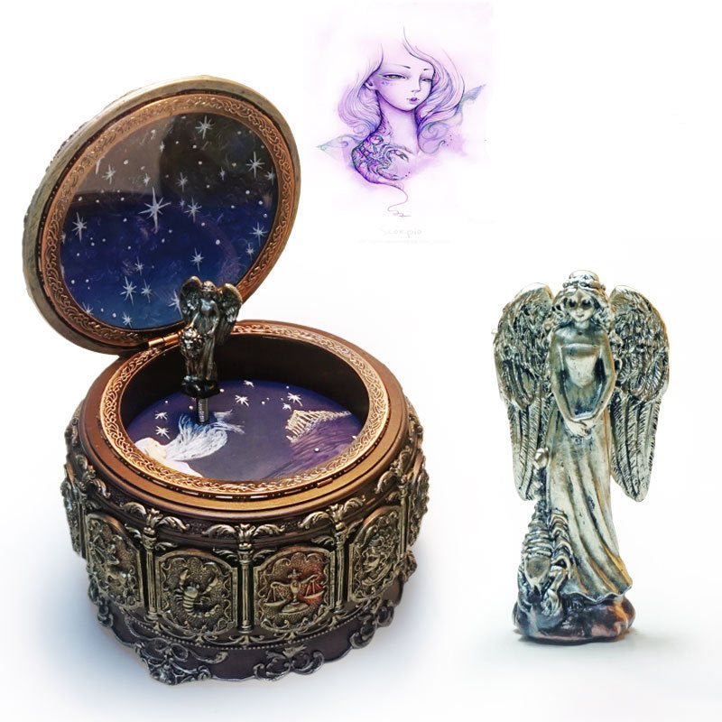 Twelve Constellation Resin Music Box – Zodiac-Themed Decorative Gift