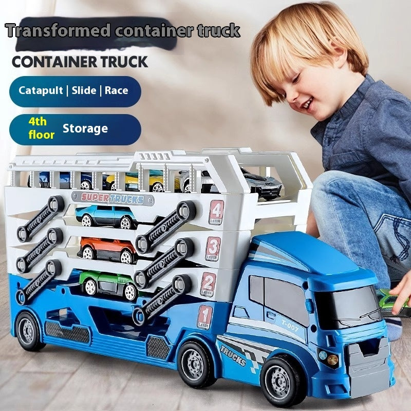 Die-Cast Construction Vehicle Playset with Storage Truck.