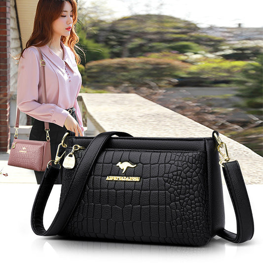 Sheila Merchandise black crocodile texture purse for every occasion with gold accents