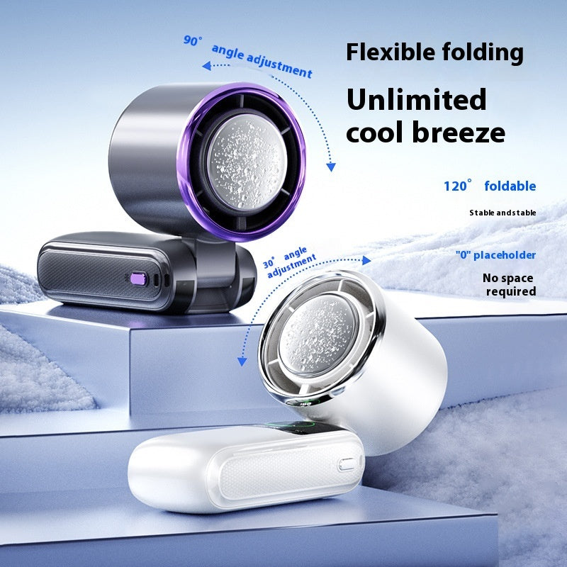 Sheila Merchandise Arctic Breeze rechargeable mini fan with high-speed semiconductor refrigeration and flexible folding design
