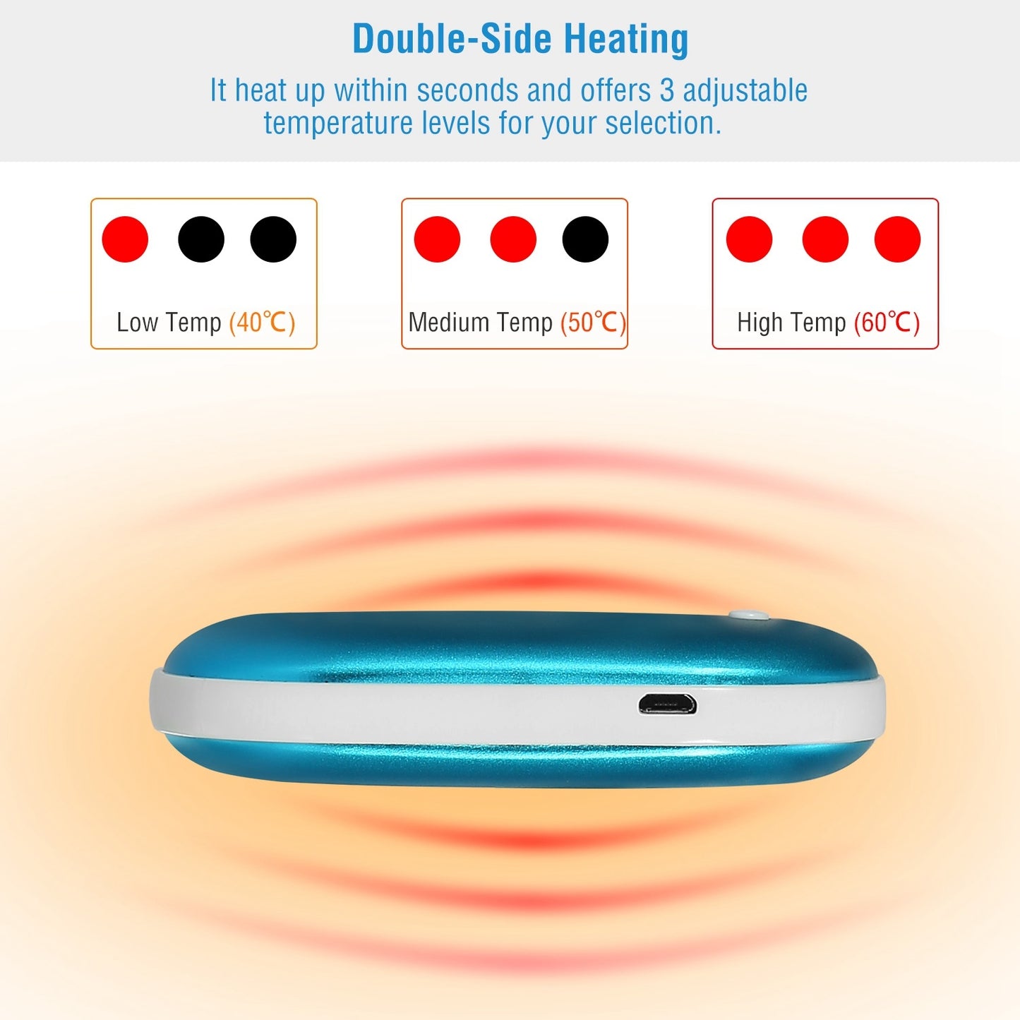 Rechargeable Pocket Warmer Double-Sided Heating Handwarmer