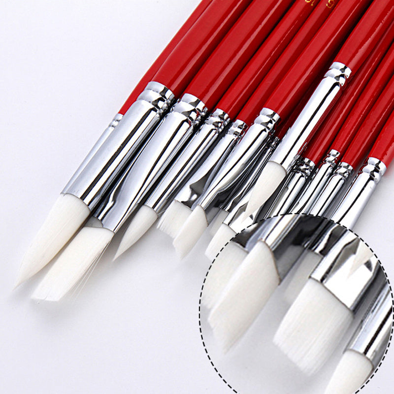 Paint Brush Set,38 Pcs/Set Paint Brushes with Canvas Bag Case Long Wooden Handle Art Supplies for Oil Acrylic Watercolor Painting